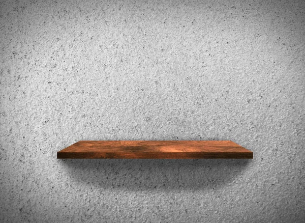 Top View Wood Shelves Concrete Wall Texture Background Clipping Path — Stock Photo, Image