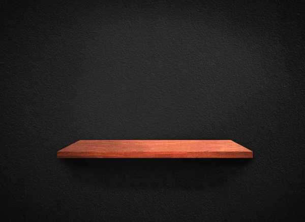 Light Wood Shelves Black Wall Texture Loft Style Background Clipping — Stock Photo, Image