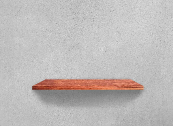 Vintage Wooden shelves on concrete wall texture background with clipping path. Blank for design