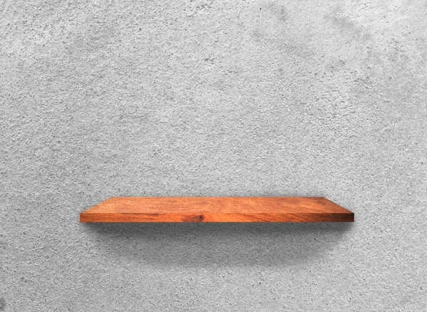 Vintage Holz Regale Auf Betonwand Textur Hintergrund Mit Clipping Pfad — Stockfoto
