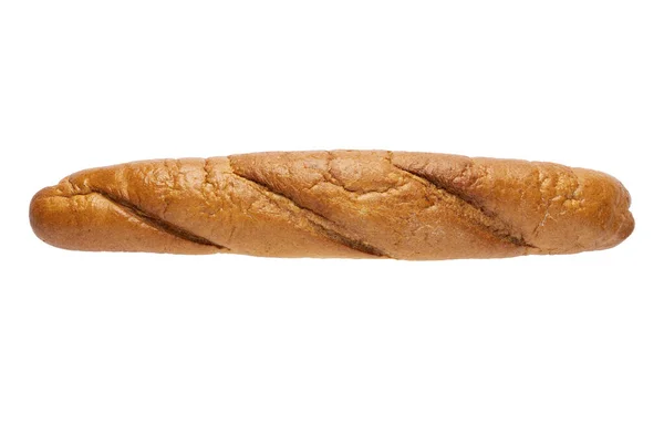 Свежий Хлеб Изолирован Белом Фоне Багет Хлеб Сверху — стоковое фото