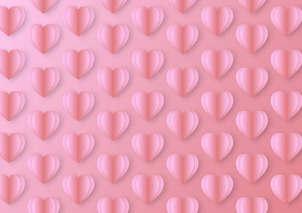 Modèle de papier coeur fond rose sans couture . — Image vectorielle