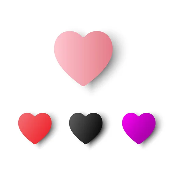 Symbole Coeur Saint Valentin Icône Coeur Vectoriel Couleur Rose Rouge — Image vectorielle
