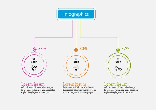 Шаблон Інфографічного Векторного Дизайну Ілюстрації Презентація Бізнес Інфографіки Шаблон Варіантами — стоковий вектор