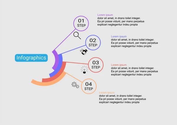 Tidslinje Infographics Design Vektor Mall Och Ikoner Marknadsföring För Illustration — Stock vektor