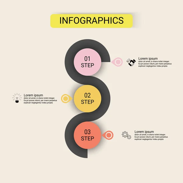 Infográficos Modelo Infográfico Negócios Design Vetorial Com Opções Conceito Criativo — Vetor de Stock