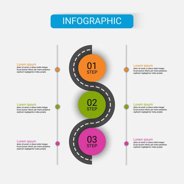 Plantilla Infografía Empresarial Presentación Con Opciones Concepto Creativo Para Infografías — Vector de stock