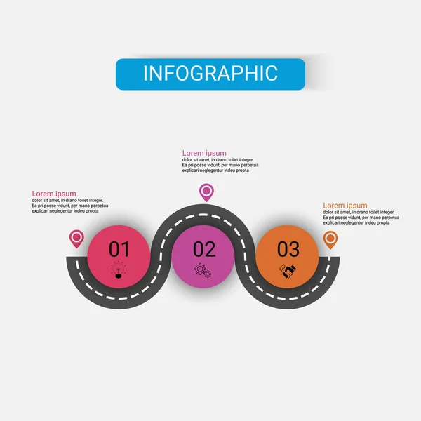 Plantilla Infografía Negocios Presentación Diseño Vectorial Con Opciones Concepto Creativo — Vector de stock