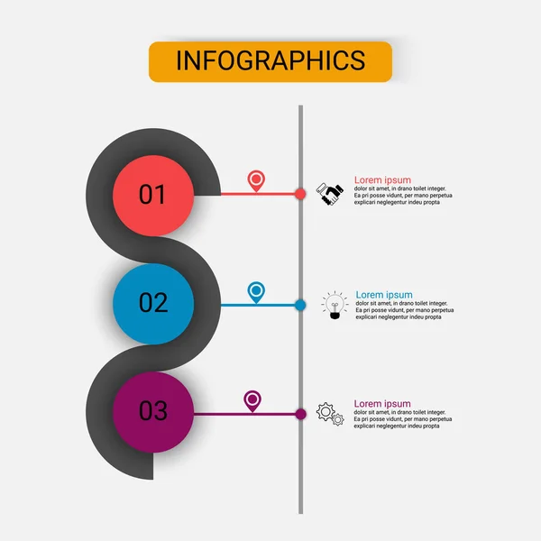 Infographics Vektor Design Företag Infographic Mall Med Alternativ Kreativt Koncept — Stock vektor