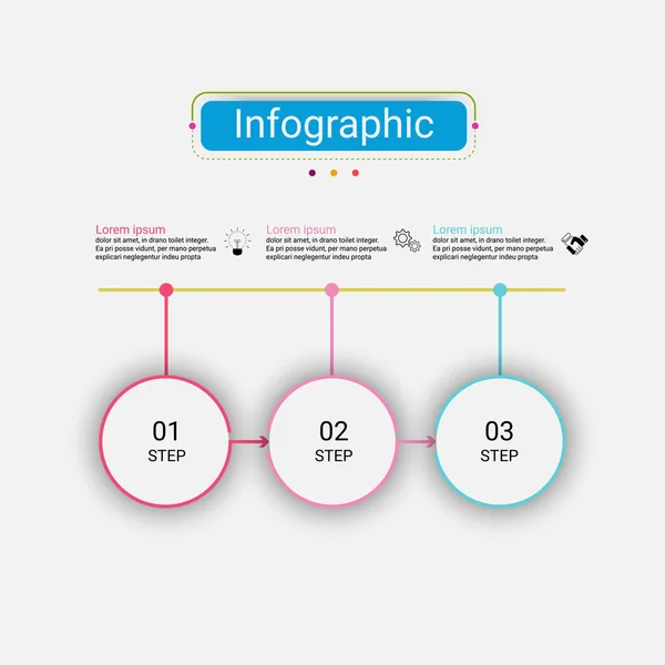 Infográficos Modelo Infográfico Negócios Design Vetorial Com Opções Conceito Criativo — Vetor de Stock