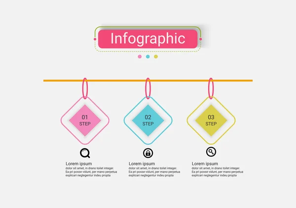 Modelo Infográfico Negócios Apresentação Com Opções Conceito Criativo Para Infográficos — Vetor de Stock