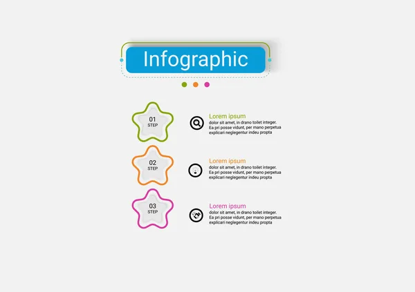 Инфографический Векторный Дизайн Звезды Бизнес Инфографический Шаблон Вариантами Креативная Концепция — стоковый вектор