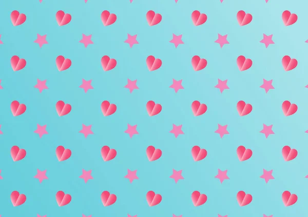 Motif Vectoriel Coeur Amour Motif Avec Coeur Étoile Symbole — Image vectorielle