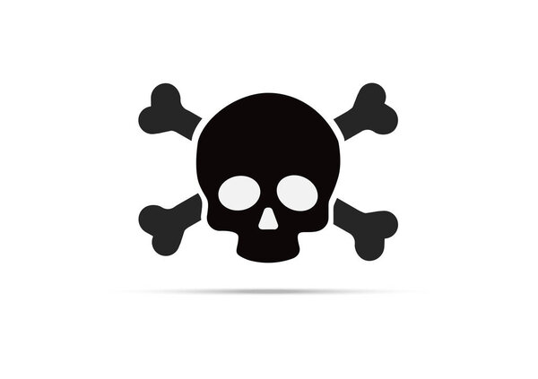 Изолированный рисунок черепа и перекрестных костей на векторной иллюстрации
.