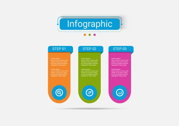 Modelo Negócio Design Vetor Infográfico Com Banner Pontos — Vetor de Stock