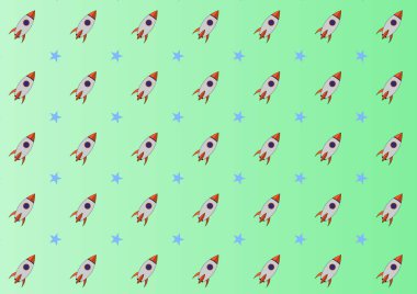 Uzay aracı ve yıldız tasarım vektörü arka planı olan soyut çocuk bilim desenleri. 