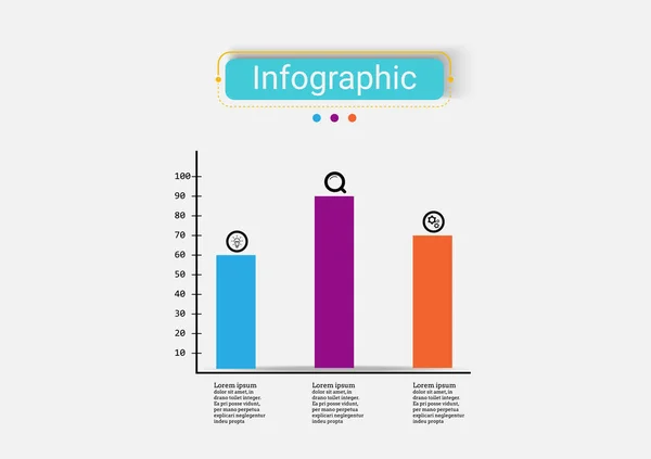 Infographic Design Vector Template Punts Banner Voor Workflow Layout Diagram — Stockvector