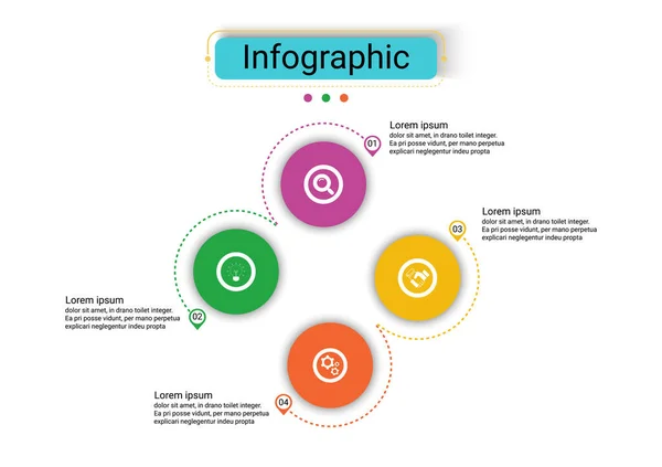 Die Vektor Design Business Infografik Verwendet Konzepte Kreativen Kreis Vorlage — Stockvektor