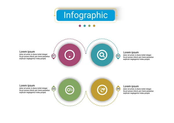 Infográfico Negócios Design Vetorial Usa Conceitos Infográfico Modelo Círculo Criativo —  Vetores de Stock