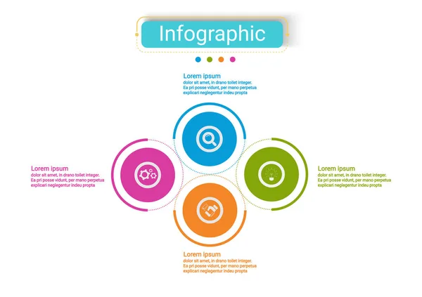 Infográfico Negócios Design Vetorial Usa Conceitos Infográfico Modelo Círculo Criativo — Vetor de Stock