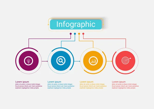 Die Vektor Design Business Infografik Verwendet Konzepte Kreativen Kreis Vorlage — Stockvektor