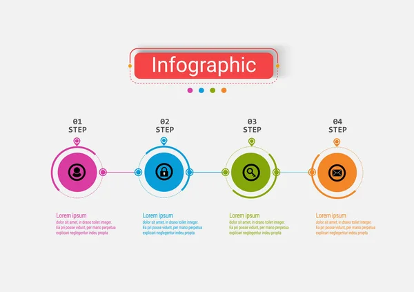 Die Vektor Design Business Infografik Verwendet Konzepte Kreativen Kreis Vorlage — Stockvektor