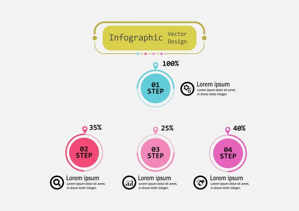 Modelo Design Vetorial Infográfico Para Ilustração Timeline Negócio Design Infográfico — Vetor de Stock