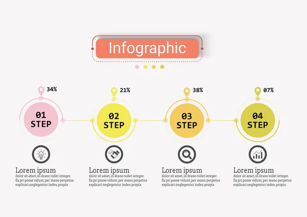 Modelo Design Vetorial Infográfico Para Ilustração Modelo Negócio Design Infográfico — Vetor de Stock