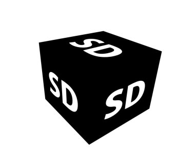 Beyaz bir arka plan üzerinde SD format simgeler