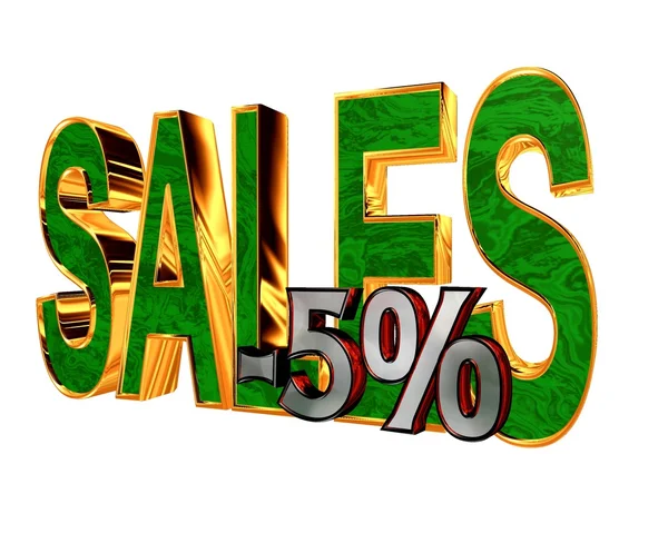 3D illustration. Text försäljning med rabatter figur på en vit bakgrund — Stockfoto