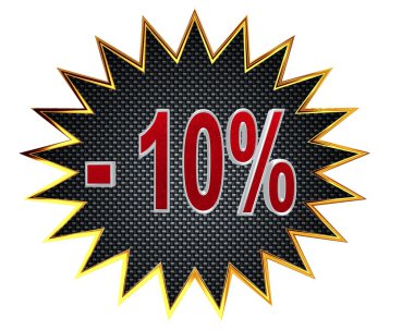 3D çizim. Yüzde 10 işareti indirim