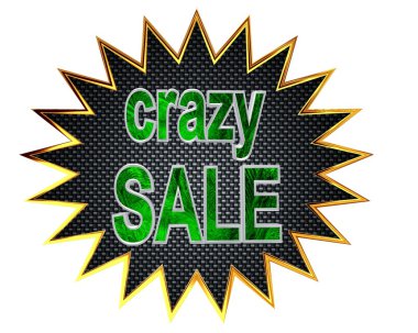 Beyaz bir arka plan üzerinde işareti çılgın satış