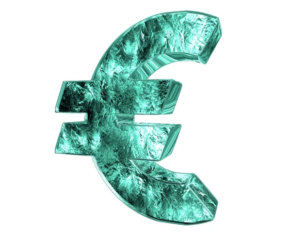 Símbolo em euros congelado sobre fundo branco — Fotografia de Stock