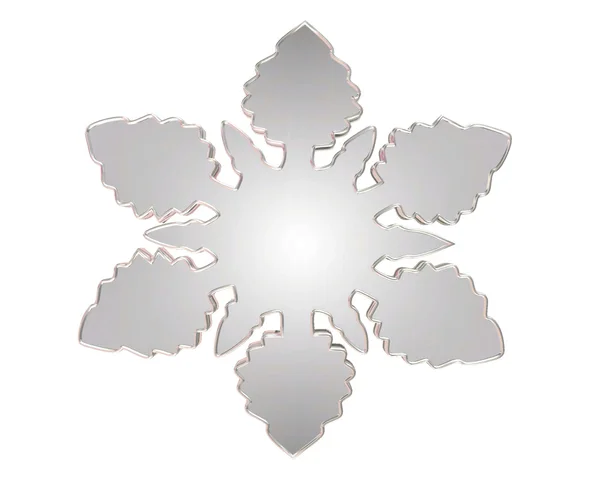 Kış gümüş kar tanesi beyaz bir arka plan üzerinde renkli — Stok fotoğraf
