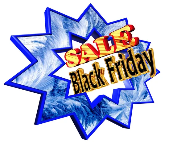 Symbol mit Text Black Friday Sale auf weißem Hintergrund — Stockfoto