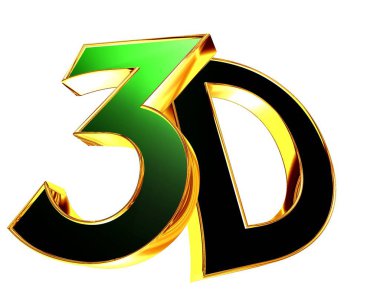 3D çizim. Beyaz bir arka plan üzerinde 3D metin
