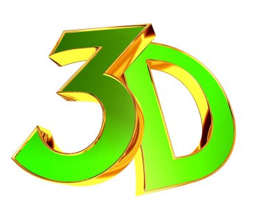 3D çizim. Beyaz bir arka plan üzerinde 3D metin