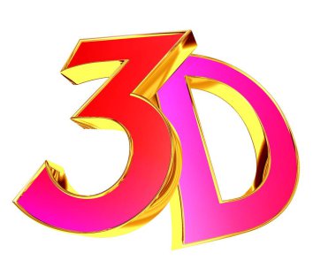 3D çizim. Beyaz bir arka plan üzerinde 3D metin