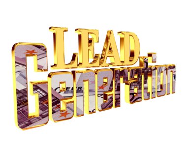 Altın metin kurşun nesil euro para birimi ile beyaz bir arka plan üzerinde