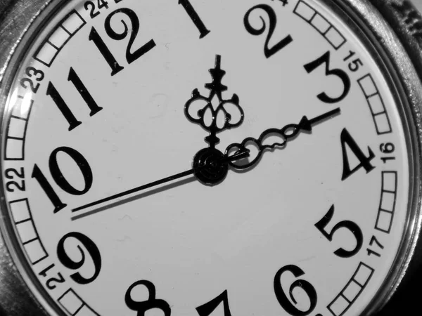 Antique pocket watch on a black and white photo — Stock Photo, Image