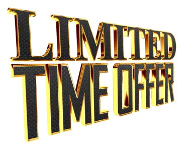 Beyaz bir arka plan üzerinde sınırlı bir süre için altın metin