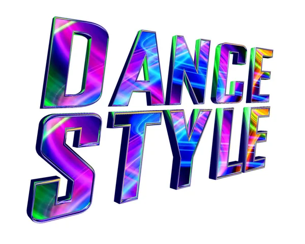 3d illustration. Dance style text on a white background — Stock Photo, Image