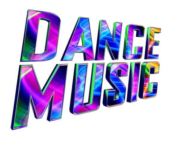 3d illustration. Text dance music on a white background — Stock Photo, Image