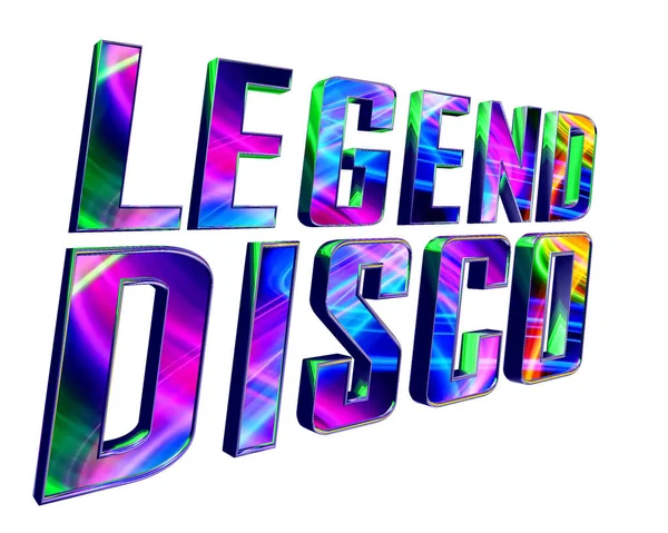 3D obrázek. Disco legenda text na bílém pozadí — Stock fotografie