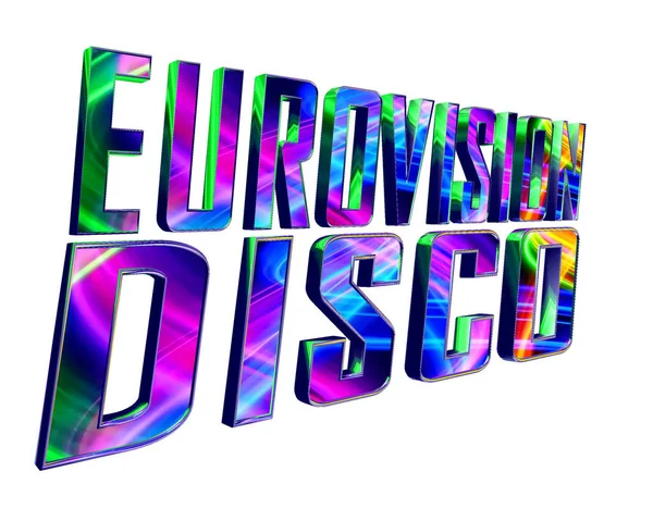 Eurovision disco text na bílém pozadí — Stock fotografie