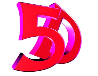 3D render. Beyaz arka plan üzerinde 5d metin