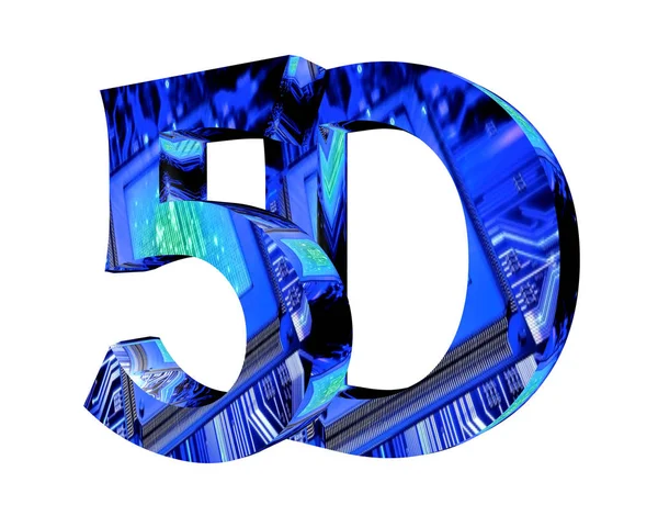 3D-Darstellung. 5d Text auf weißem Hintergrund — Stockfoto