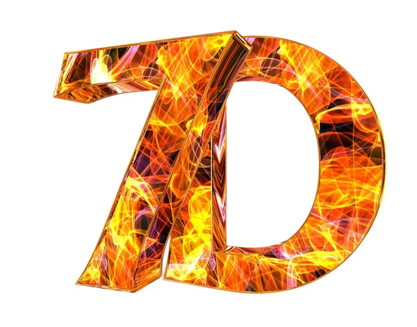 3D рендеринг. 7d текст на огненном фоне — стоковое фото