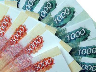 5000 ruble yakın çekim yüz değeri ile Rus parası