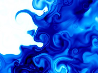 beyaz zemin üzerinde mavi çiçek soyut resim 3D çizimi